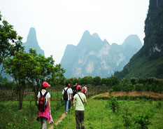 hiking along the Li River