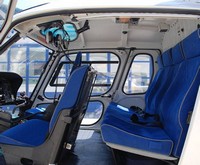 Inside helicopter