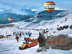 Bird's-eye ivew of Xining Snow Mountain Ski Resort 