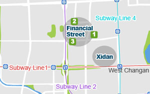 Houhai Area Beijing Financial Street Map