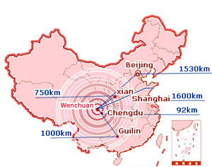 China earthquake map - Earthquake in Sichuan, China 
