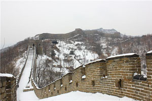 the winter scenery of the Great Wall