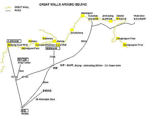 Great Wall in Beijing, Great Wall Map Great Wall in Beijing, Great Wall Map