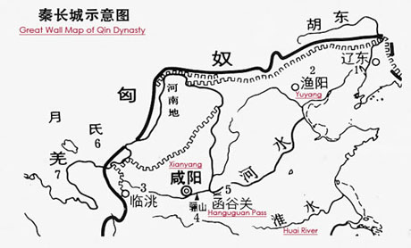Map of Qin Dynasty Wall
