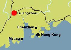 Guangzhou's location map