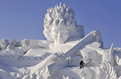 Ice sculpture displayed during the Ice Festival