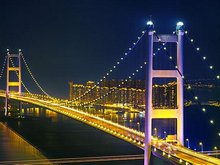 Tsing Ma Bridge in Hong Kong