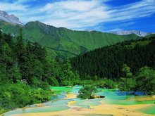 Jiuzhaigou scenery in Spring