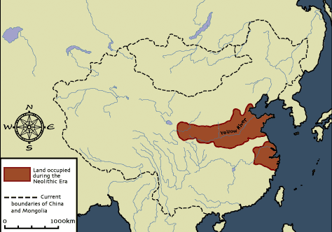 Map of Neolithic Age China