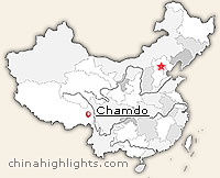 Map of Chamdo's location in China
