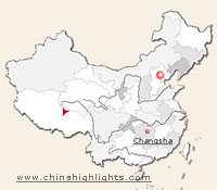 Map of Changsha's location in China