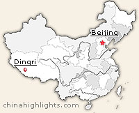 Map of Dingri's location in China Map of Dingri's location in China