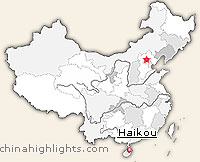 Map of haikou's location in China