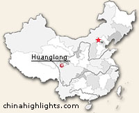 Map of Huanglong's location in China Map of Huanglong's location in China