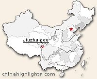 Jiuzhaigou's location in China