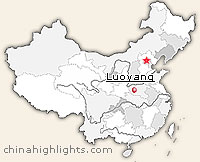 Map of Luoyang's location in China