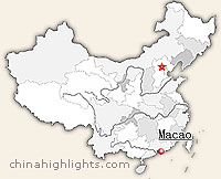 Macau's location in China