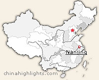 Map of Nanjing's location in China