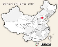 Map of Sanya's location in China Map of Sanya's location in China