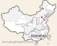 Map of Shenzhen's location in China