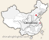 Map of Yangzhou's location in China