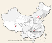 Map of Zhangjiajie's location in China