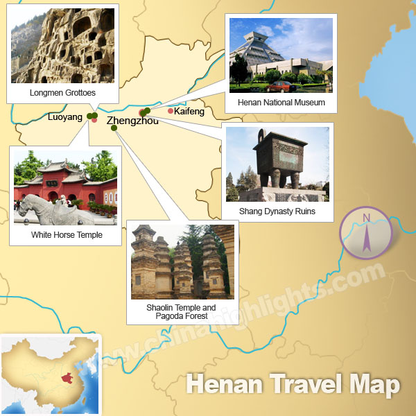 Henan Attractions Map