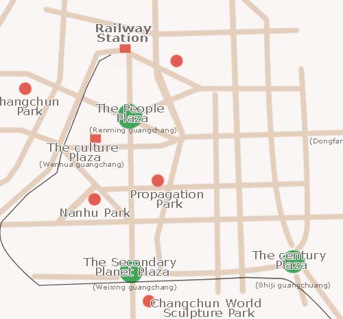 Changchun Attractions map