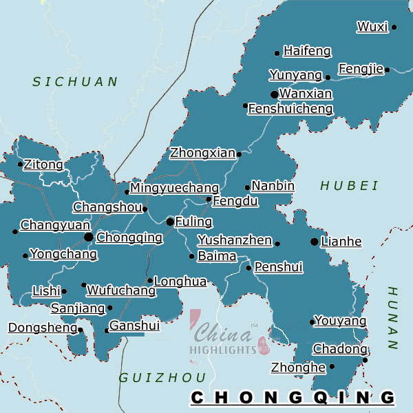 Map of Chongqing