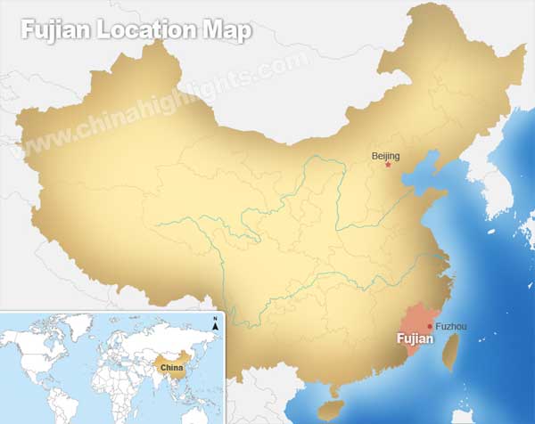 Fujian Location Map