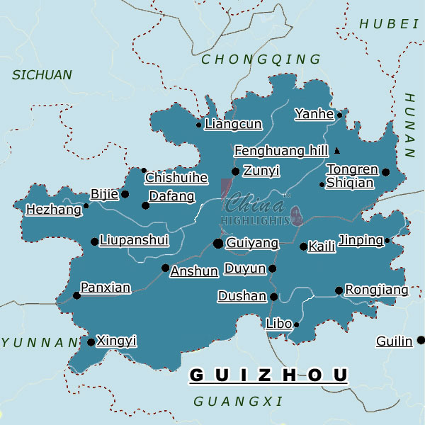 Map of Guizhou
