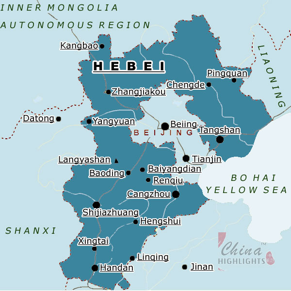 Map of Hebei