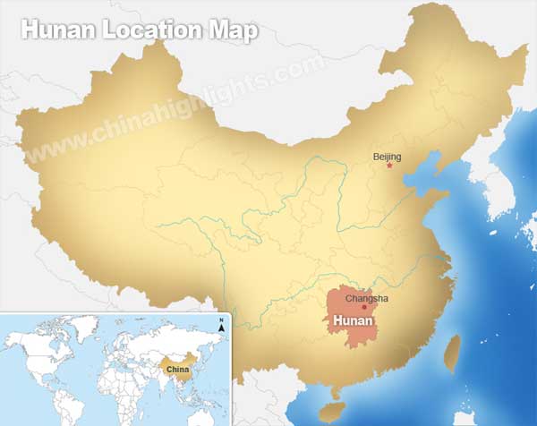 Hunan Location Map