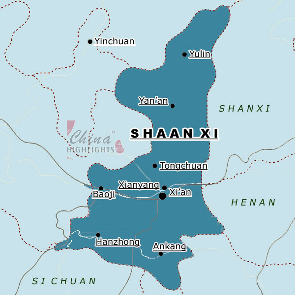 Map of Shaanxi Province
