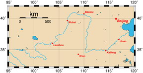 The Yangtze River Map, Map of the Yellow River