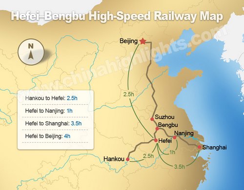 Hefei-Bengbu High-Speed Railway Map