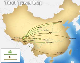 Tibet Travel Map Tibet Travel Map