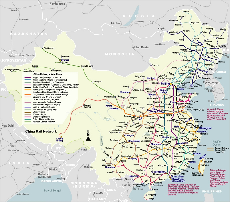 China railway system is a huge network that connects all of China