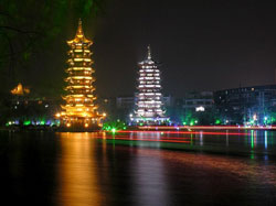 Night Scene at Fir Lake