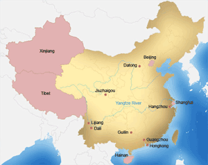 China hiking map