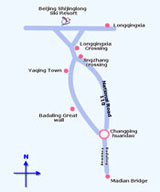 Shijinglong Ski Resort location map