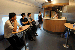 Bar on bullet train