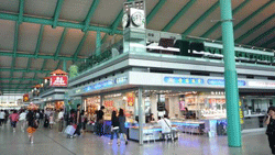 The inside the station looks more like a shopping mall than a station