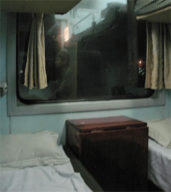 Soft sleeper car in train running on the vietnam part of the Beijing to Hanoi route