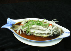 Broth-Steamed Bass