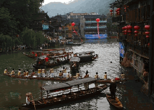 Fenghuang ancient town dragn boat racing