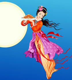 Chang'e and the moon cakes - Mid autumn festival Chang'e and the moon cakes - Mid autumn festival
