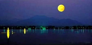 Three Pools Mirroring the moon