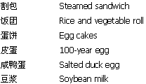 Chinese breakfast