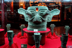 Cultural Relics Displayed at Sanxingdui Museum